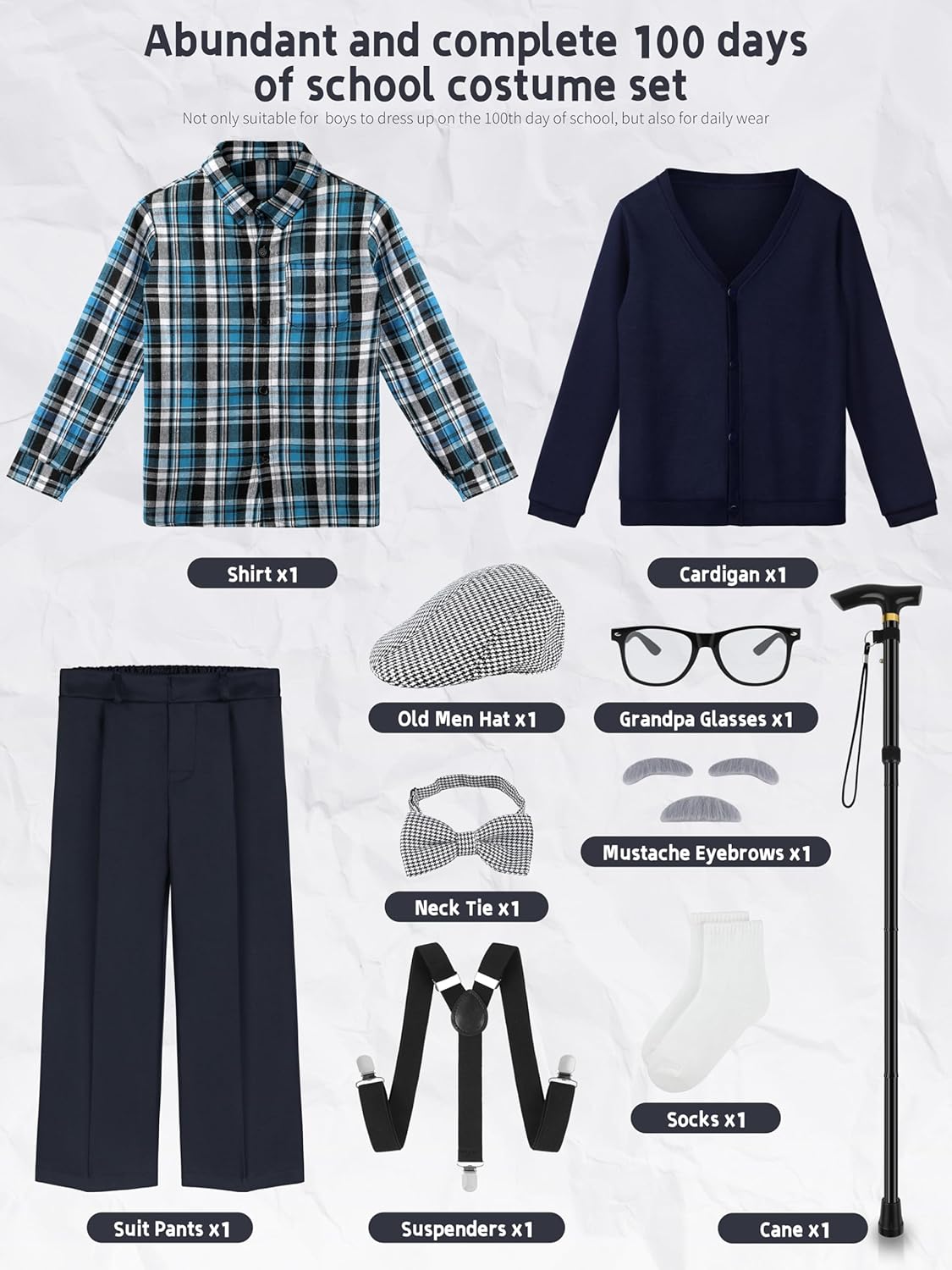 Unforgettable 100 Days of School Grandpa Costume