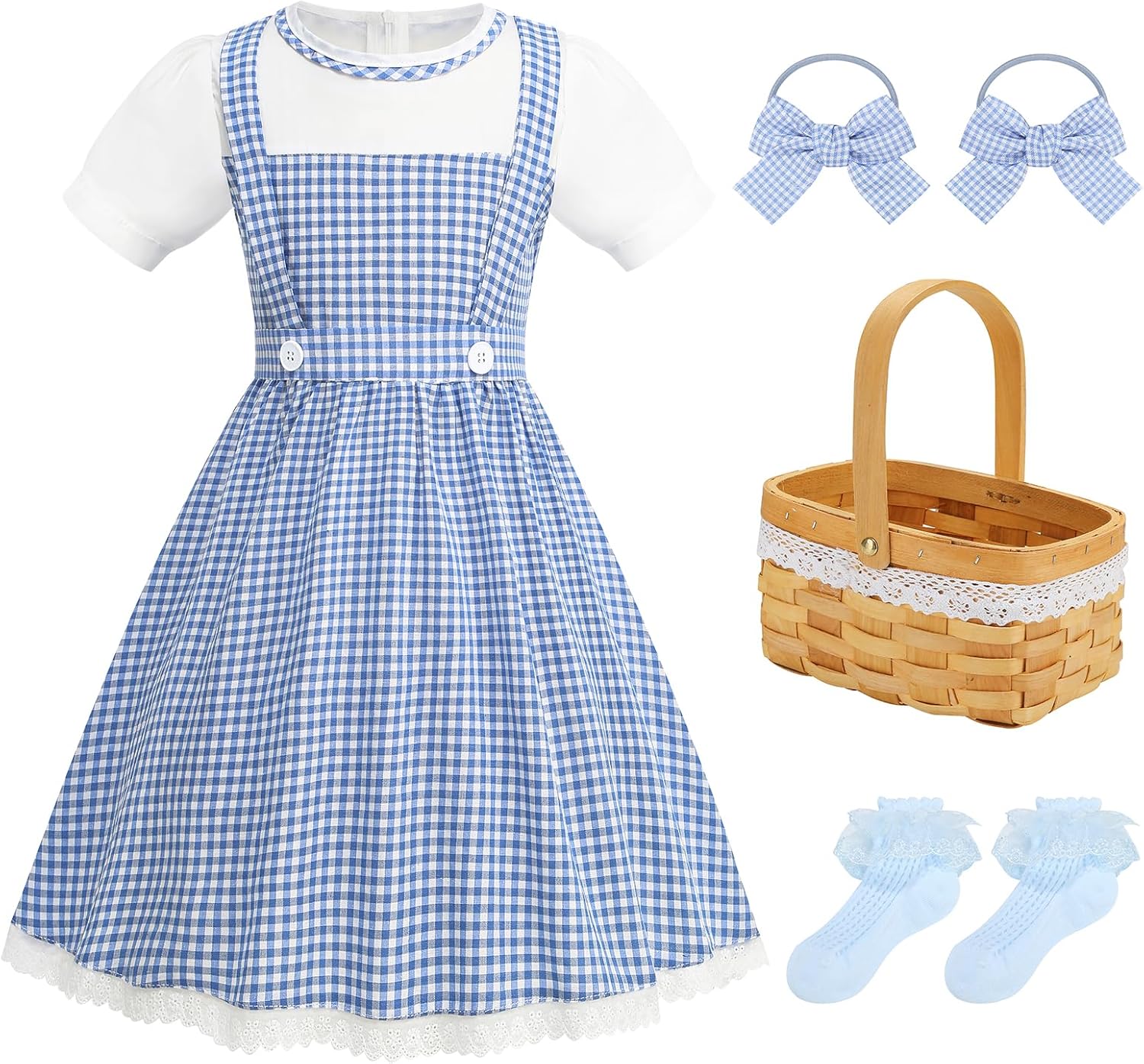 Girls Halloween Plaid Dress Up Costume