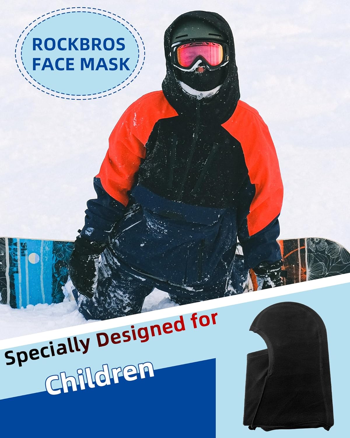 Rockbros Ski Mask for Kids Balaclava Windproof