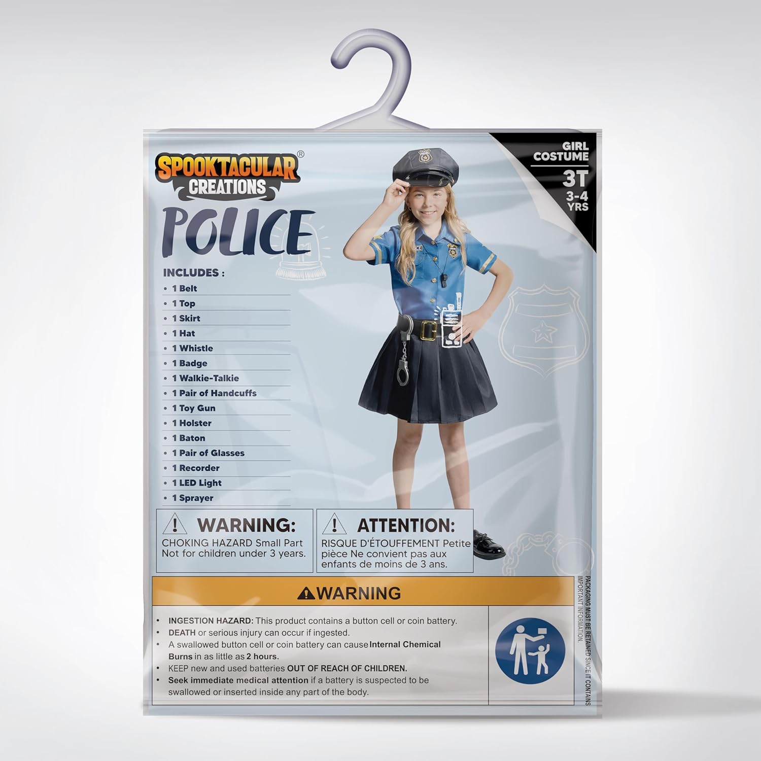 Spooktacular Halloween Police Officer Costume for Girls
