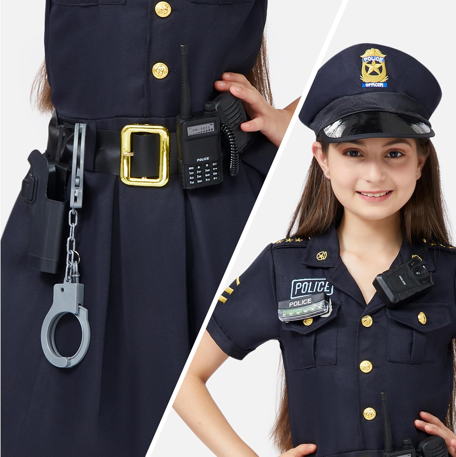 Spooktacular Girl Police Costume Toddler Set