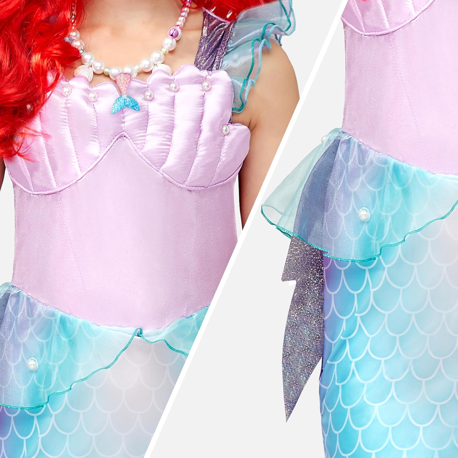 Spooktacular Mermaid Princess Costume Dress Up Set for Girls