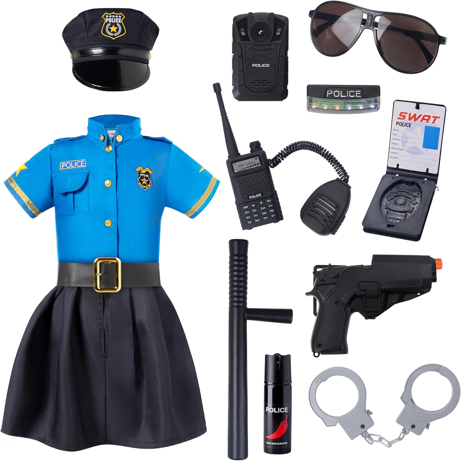 Spooktacular Halloween Police Officer Costume for Girls
