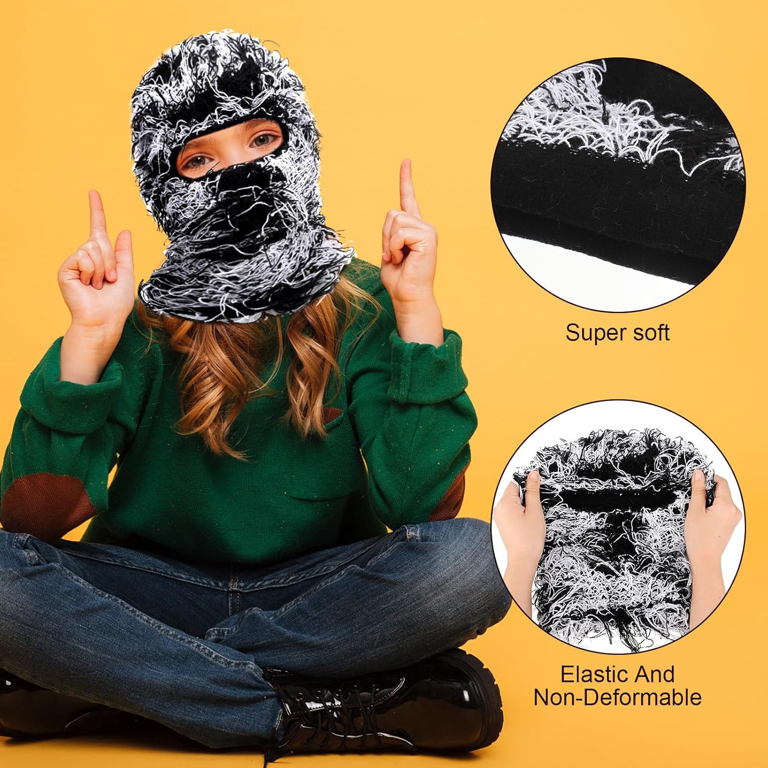 Happy Kids Distressed Balaclava Face Mask