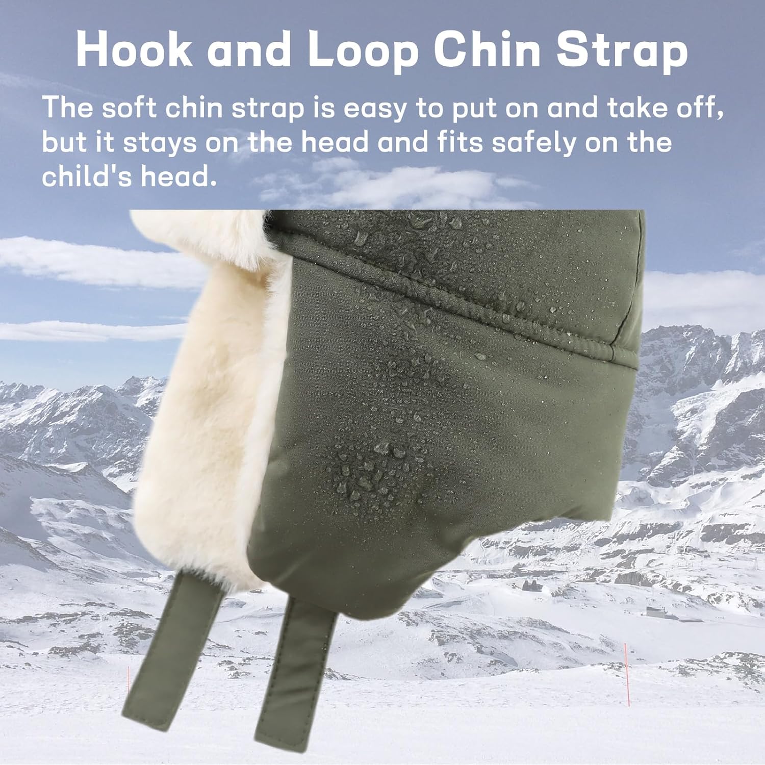 JANGANNSA Waterproof Windproof Winter Baby Beanie Fleece Lined Trapper Hat for Kids