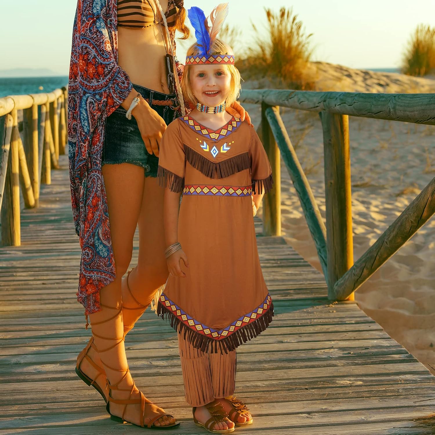 Boyiee Native Prince Indian Princess Costume for Kids Halloween Mardi Gras