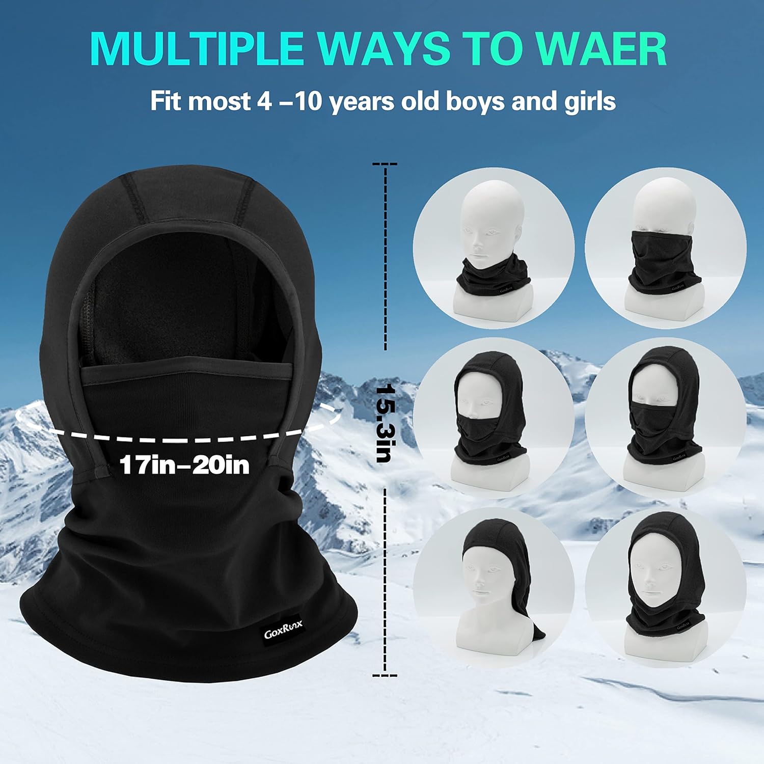 Warm Windproof Balaclava for Kids