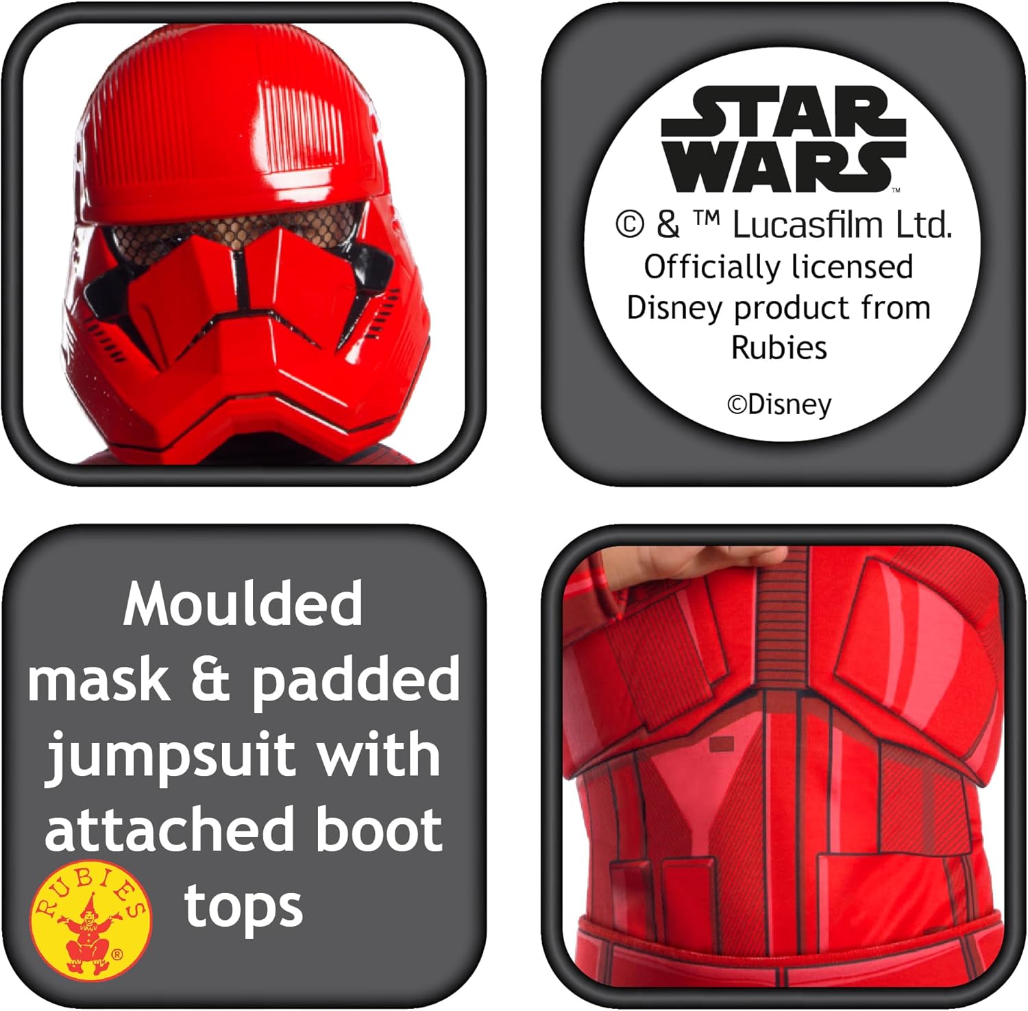 Rubies Star Wars The Rise of the Skywalker Deluxe Sith Trooper Boys Costume