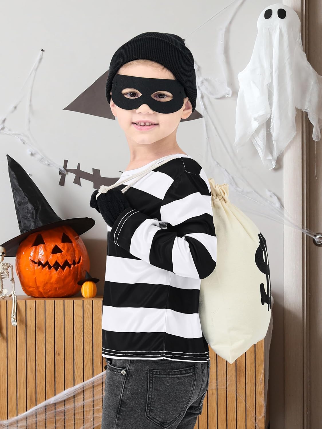 FancyFun Robber Kids Halloween 5-in-1 Costumes Set Perfect for Boys