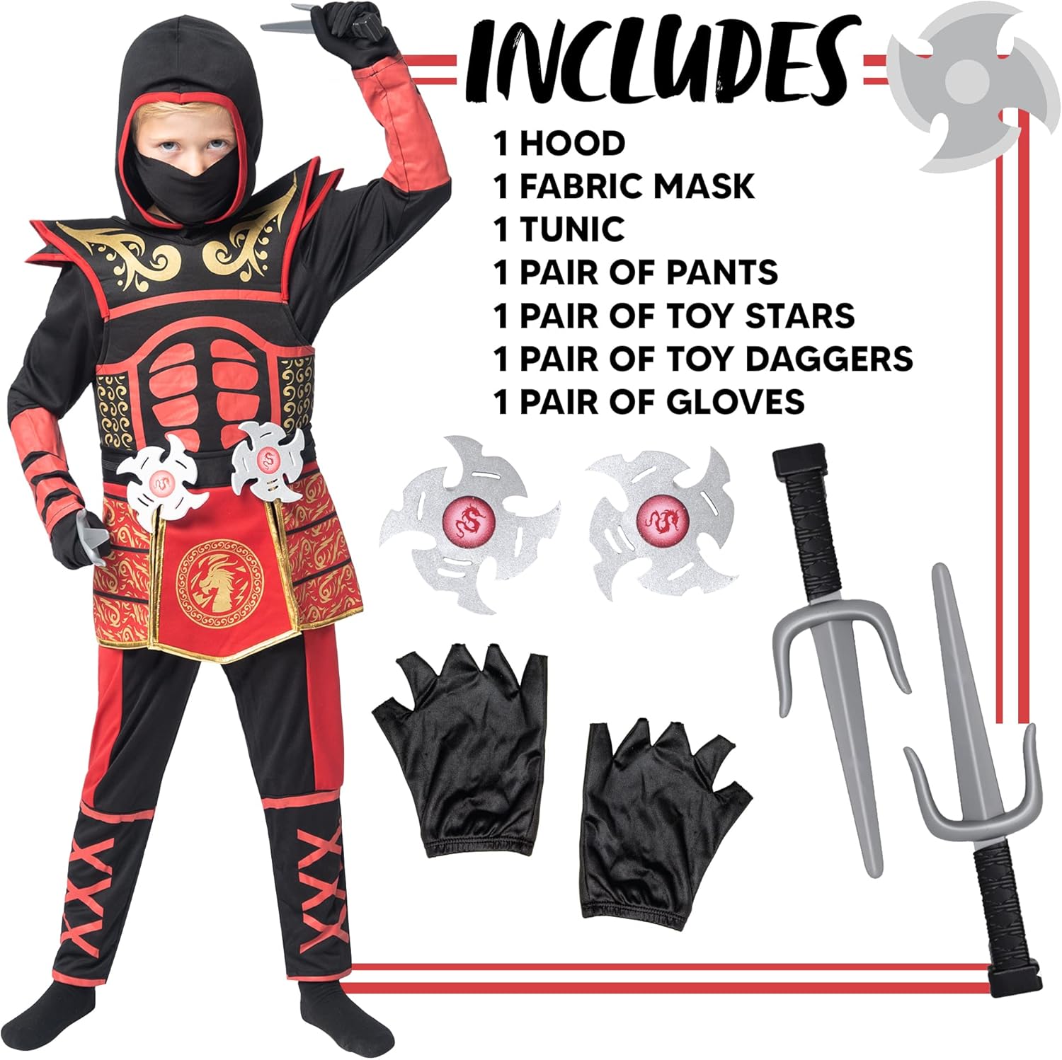 Spooktacular Red Ninja Costume for Kids