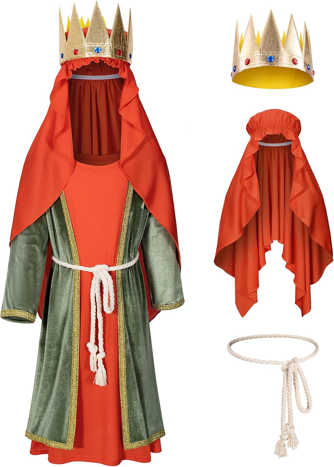 3 Wise Men Costume for Boys - Biblical Nativity Season Shirt Accessories