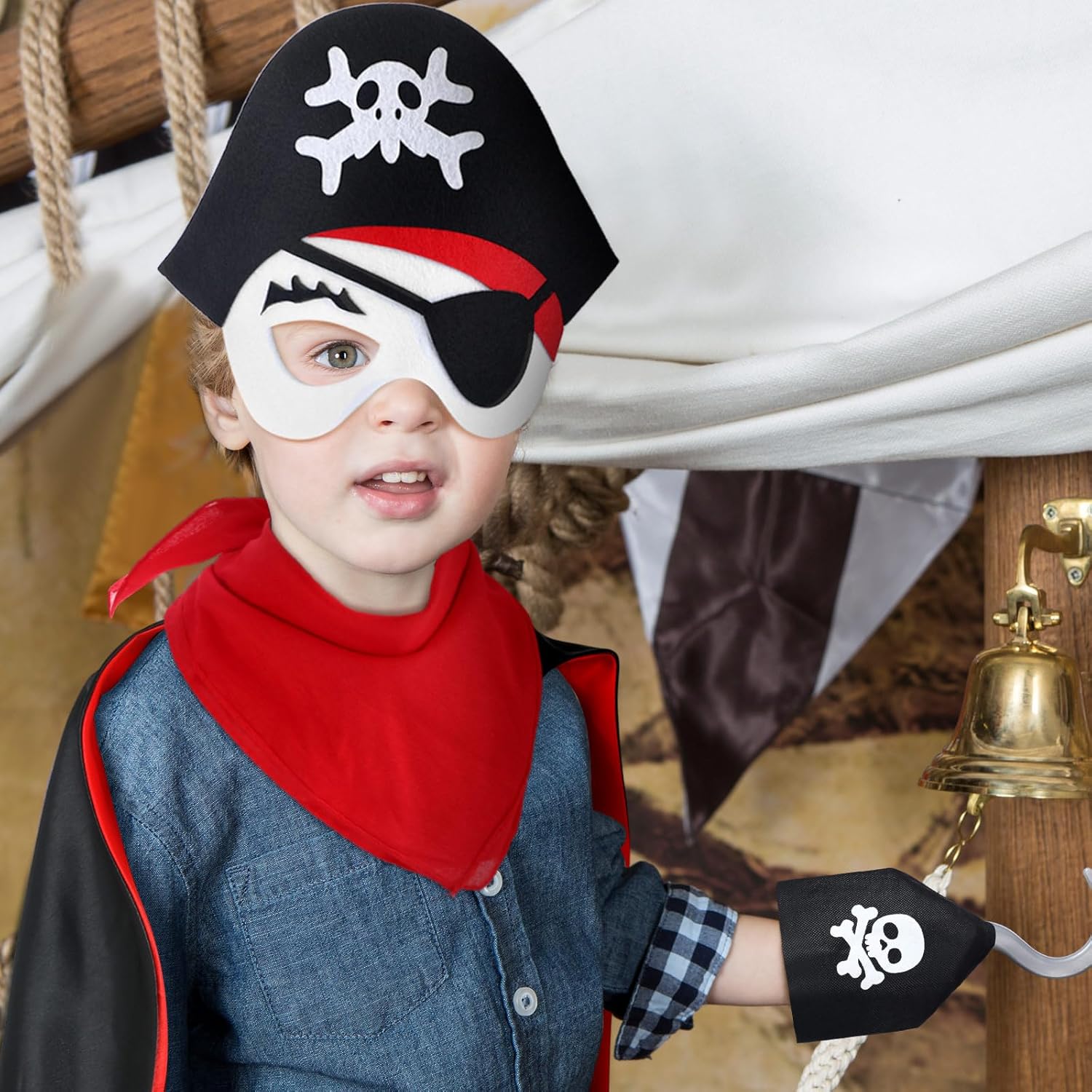 Bencailor Pirate Costume 6 Pcs Kids Boy Costume
