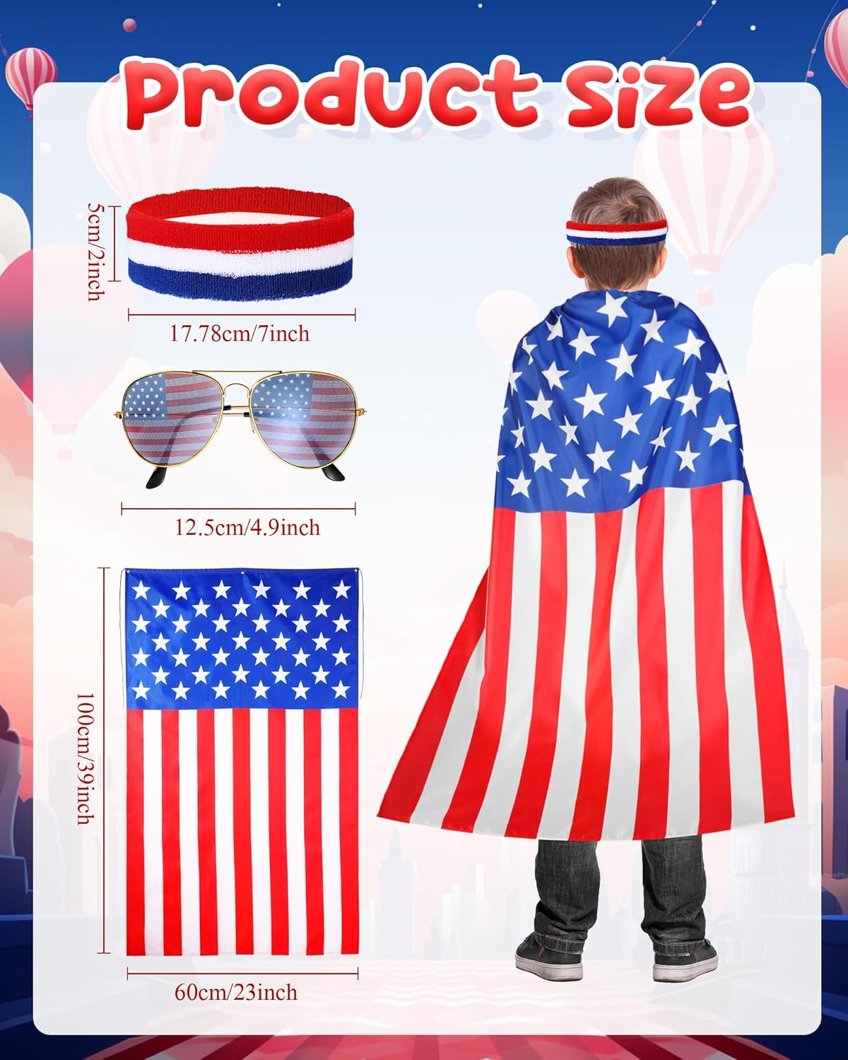 Catching the 4th of July Spirit Mepase American Flag Kids Halloween Costumes Bundle