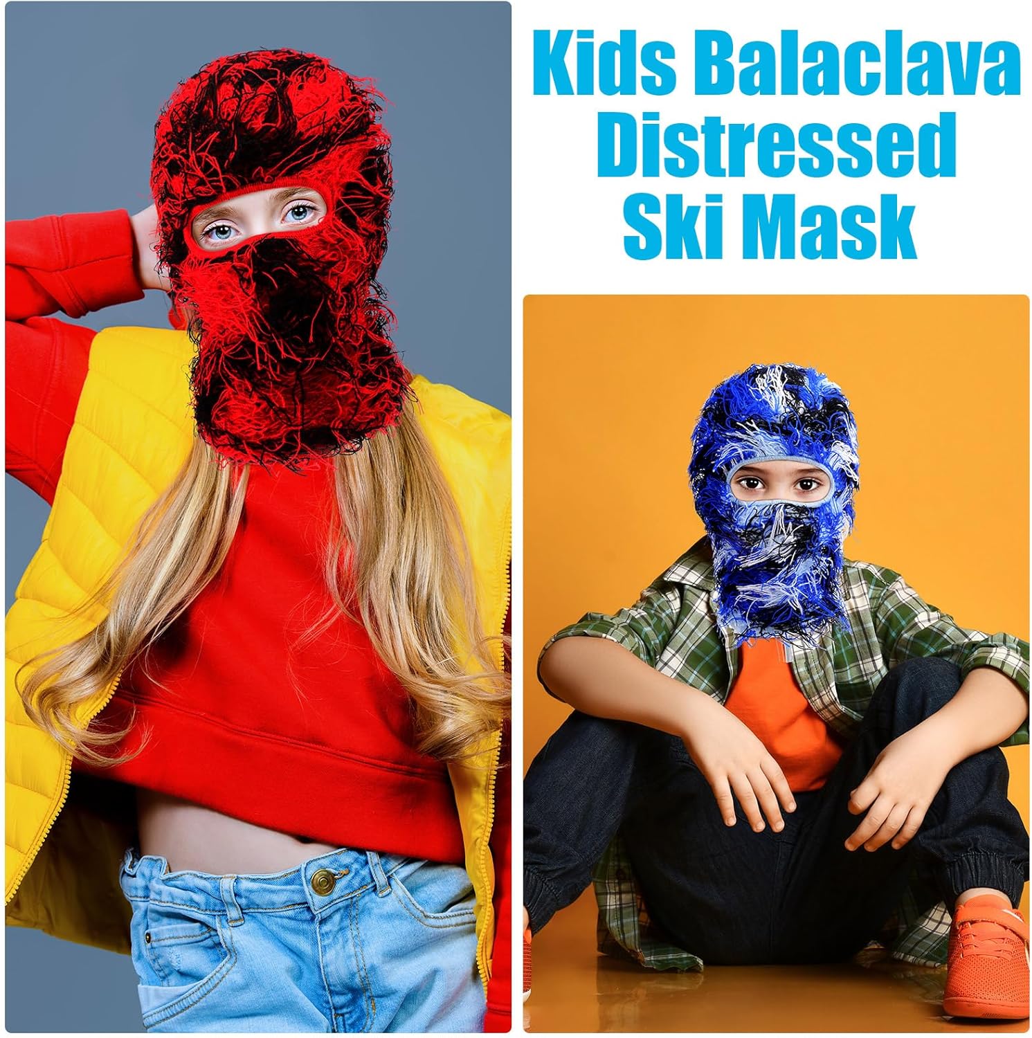 Happy Kids Distressed Balaclava Face Mask