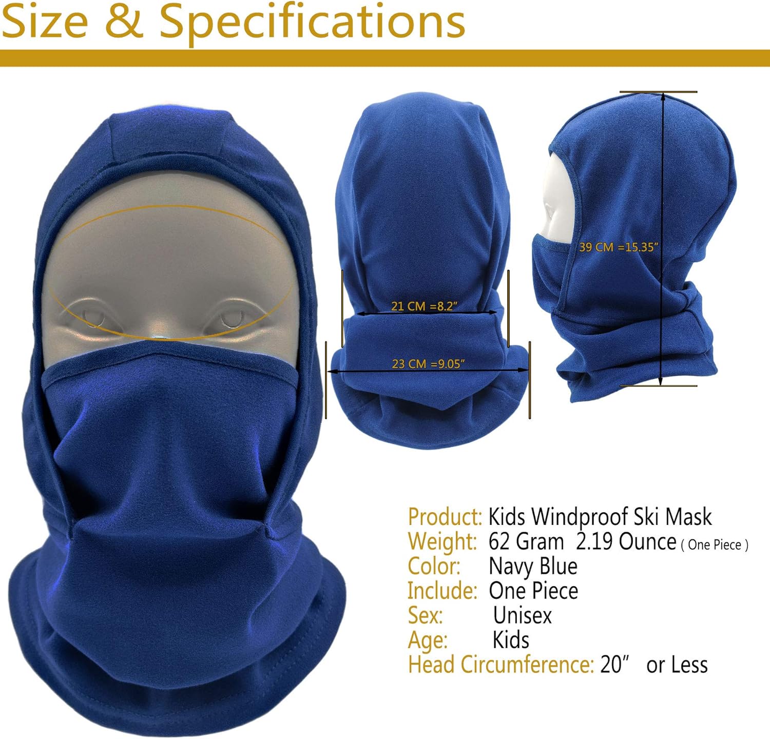 Kids Balaclava Ski Mask Winter Face Warmer for Boys Girls