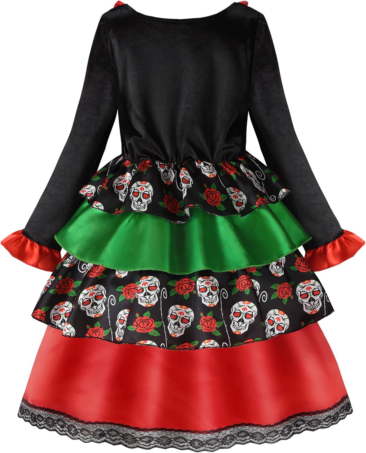 ReliBeauty Kids Day of the Dead Sugar Skull costume for Girls