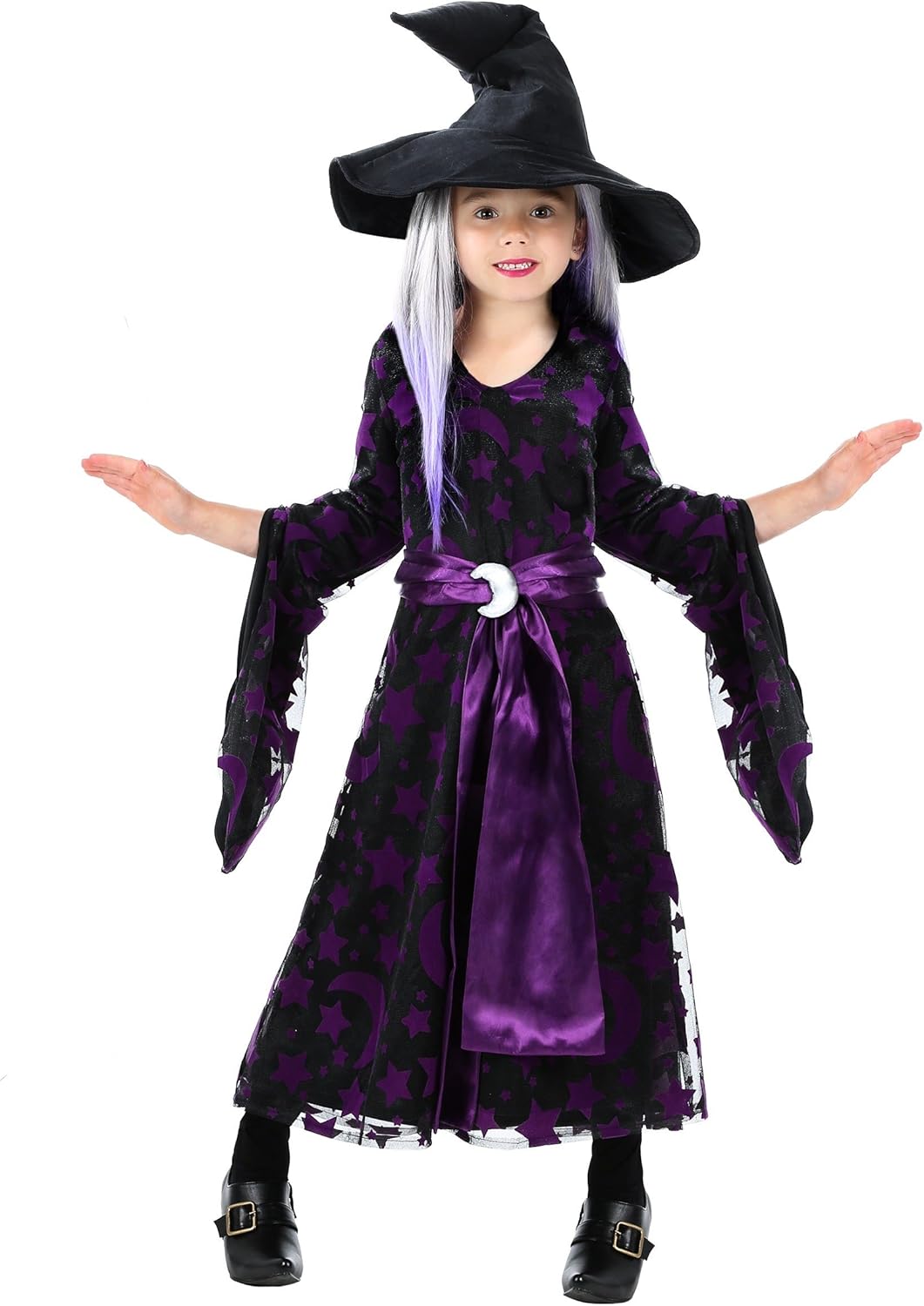 Girls Black Moon Witch Costume for Toddler