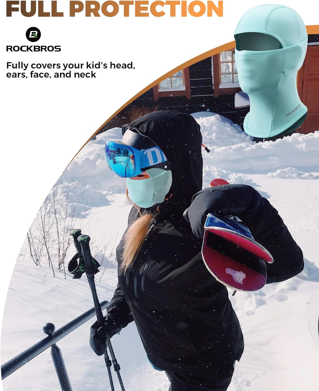 Rockbros Ski Mask for Kids Balaclava Windproof