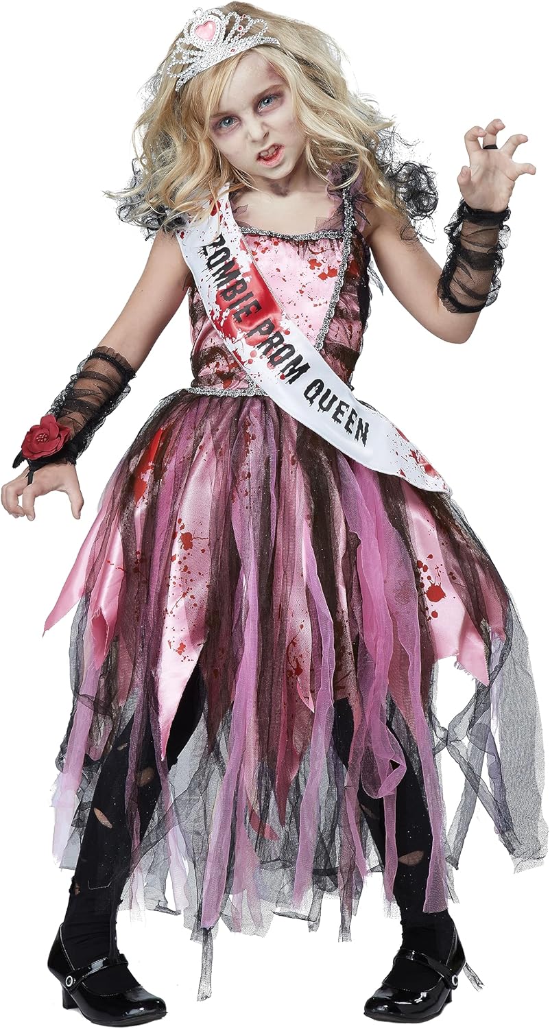 California Costumes Girls Zombie Prom Queen Costume PinkBlack