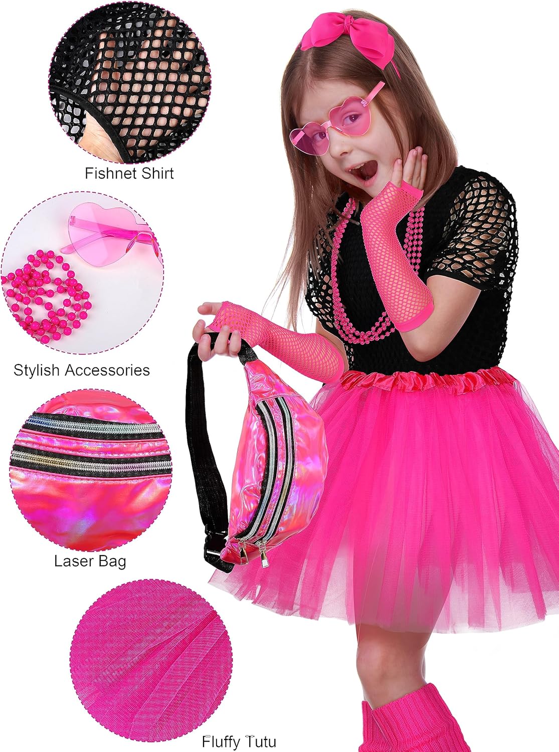 80s Party Outfit Accessory Set Halloween costume for Girls