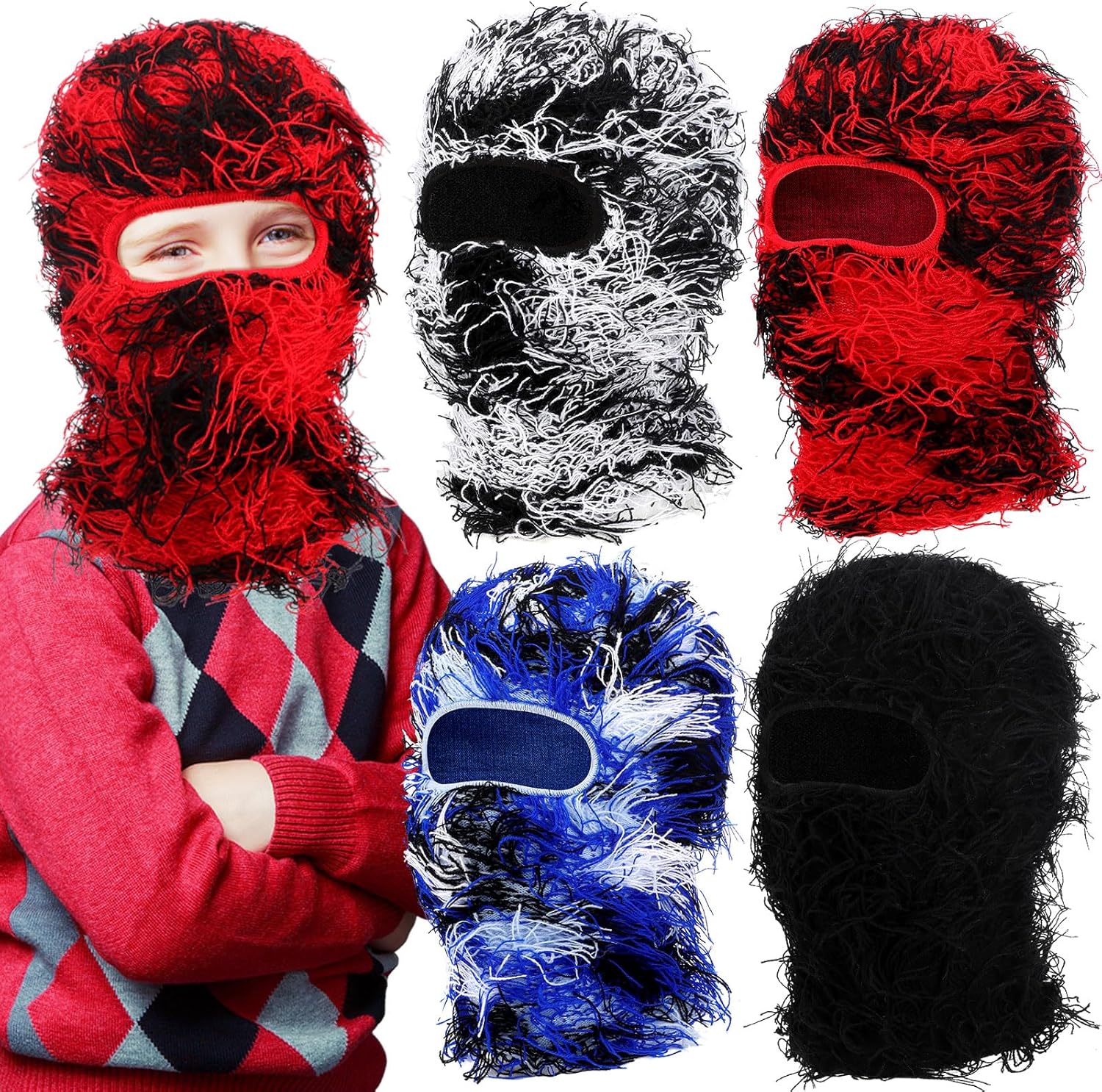 Happy Kids Distressed Balaclava Face Mask