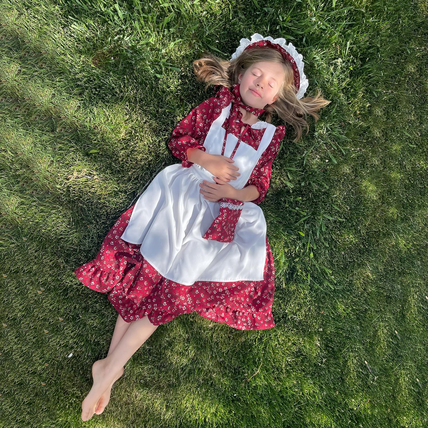 Aoiviss Pioneer Girls Colonial Prairie Dress