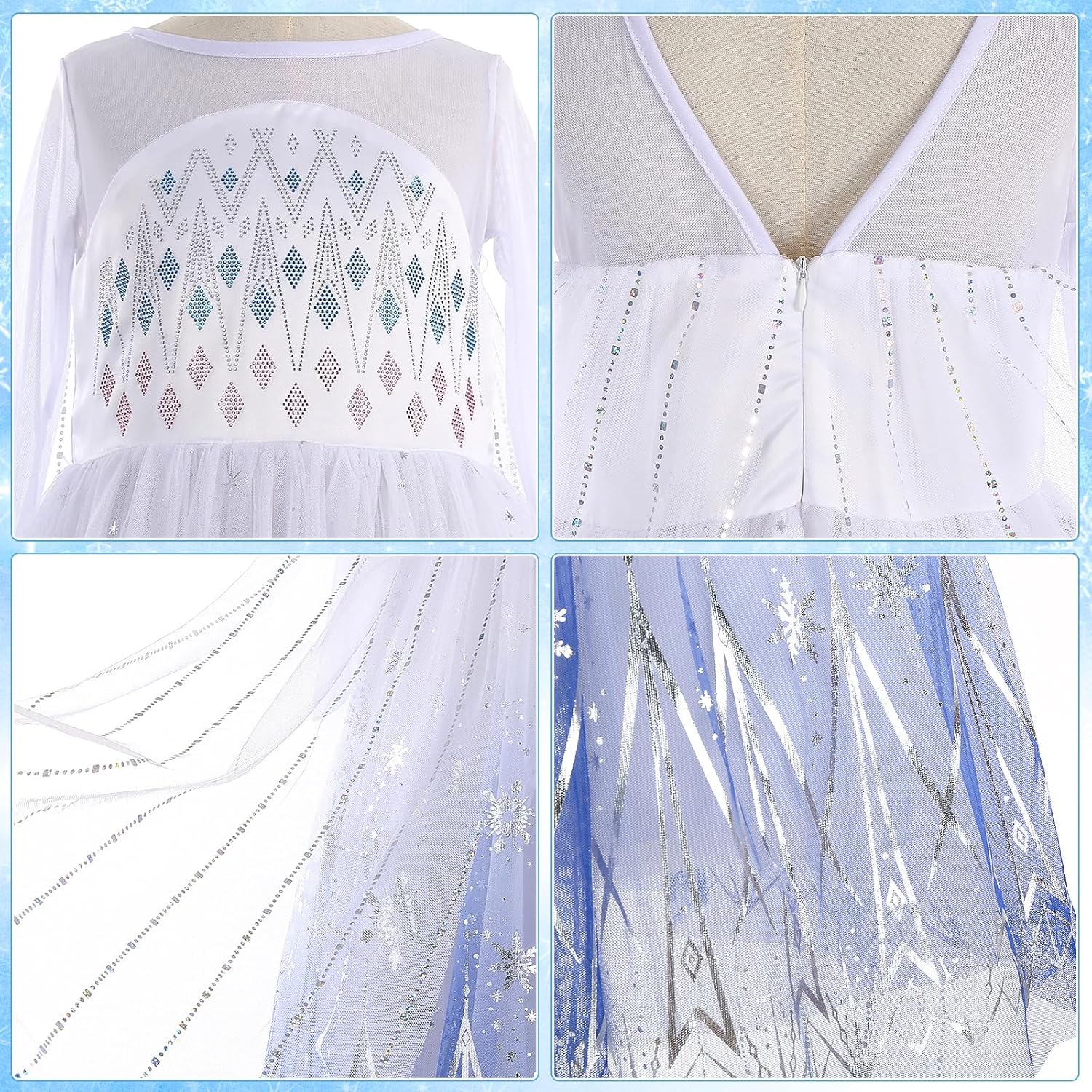 Latocos Light Up Princess 7PC Set for Girls Kids Princess Dress Up
