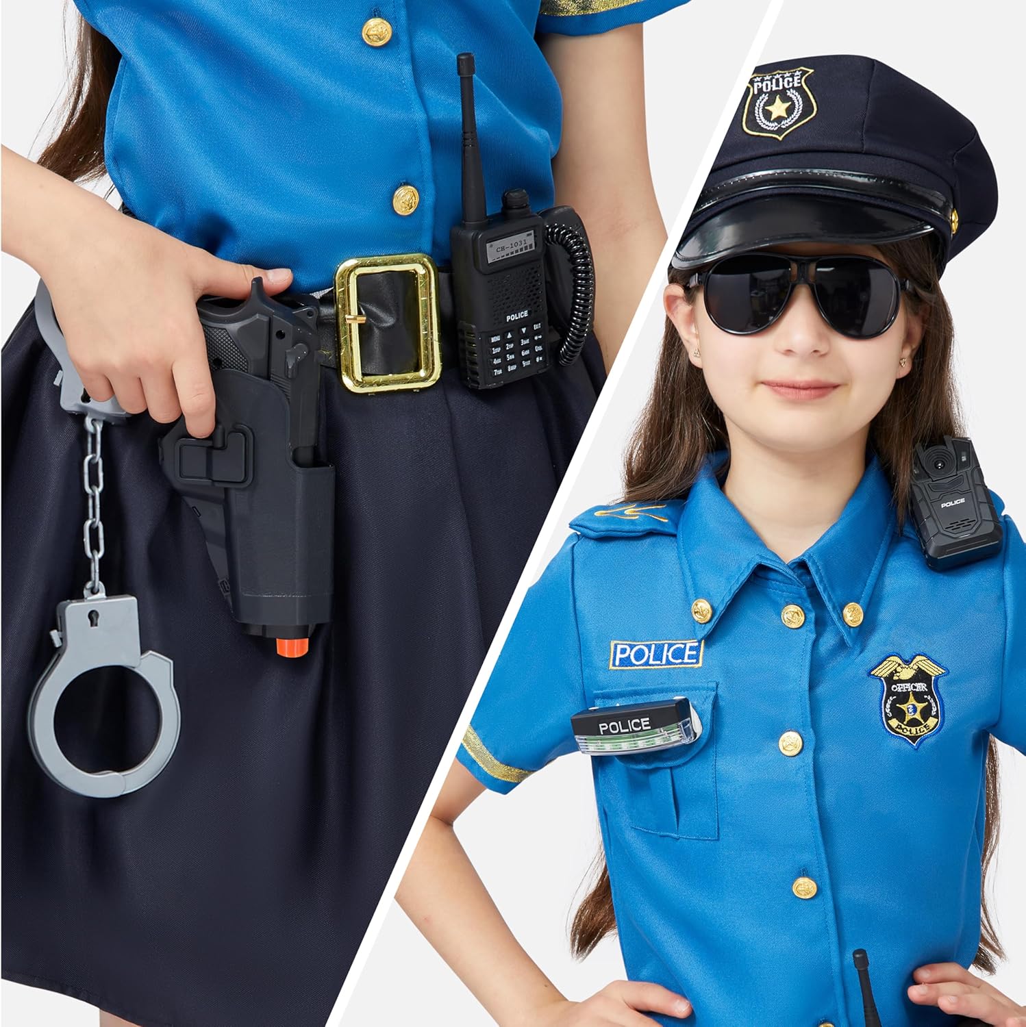 Spooktacular Halloween Police Officer Costume for Girls
